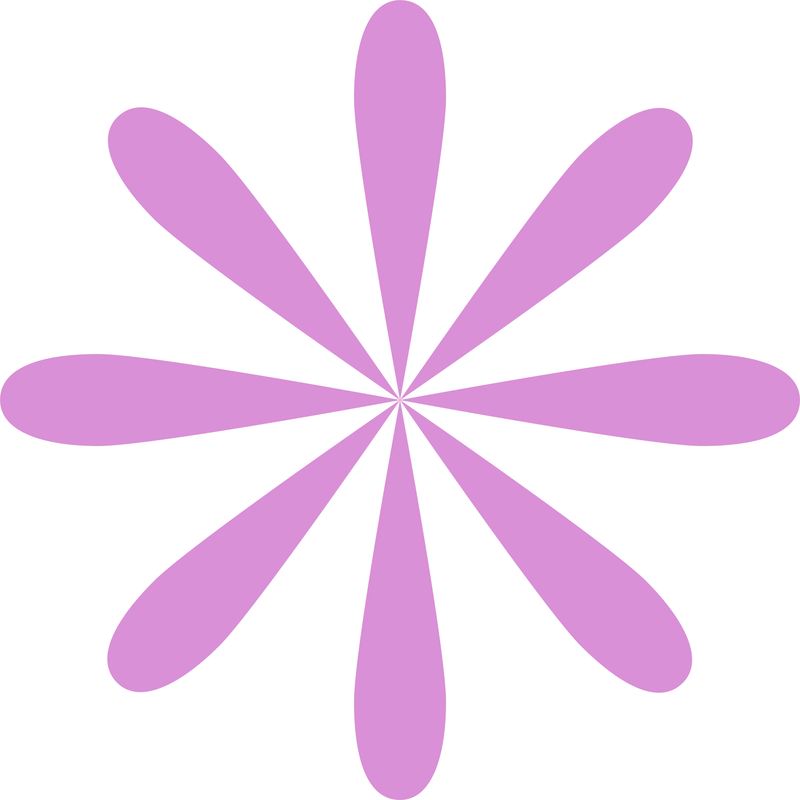 A symmetrical design featuring elongated, pink shapes radiating from a central point